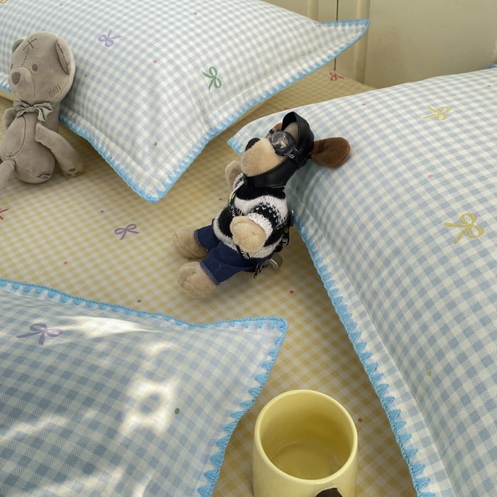 91家纺网 家纺一手货源 找家纺 浮光家居 2026新款全棉贝壳边纯棉四件套系列2 夏日恋格兰