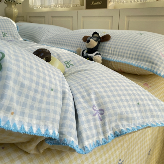 91家纺网 家纺一手货源 找家纺 浮光家居 2026新款全棉贝壳边纯棉单被套系列2 夏日恋格兰