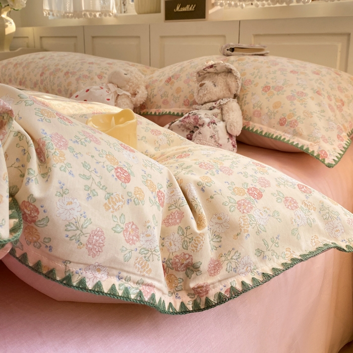 91家纺网 家纺一手货源 找家纺 浮光家居 2026新款全棉贝壳边纯棉单被套系列2 爱丽花园