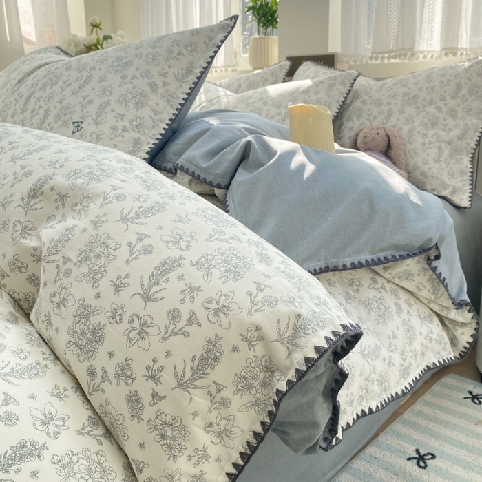 91家纺网 家纺一手货源 找家纺 浮光家居 2026新款全棉贝壳边纯棉单被套系列2 蝶恋花