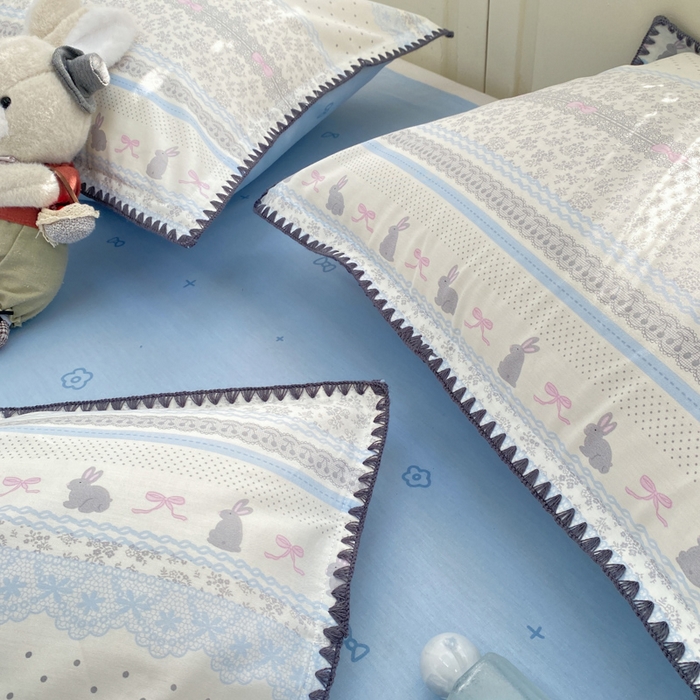 91家纺网 家纺一手货源 找家纺 浮光家居 2026新款全棉贝壳边纯棉单被套系列2 花边兔