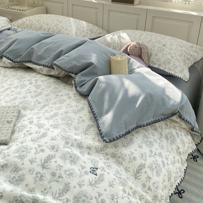 91家纺网 家纺一手货源 找家纺 浮光家居 2026新款全棉贝壳边纯棉单被套系列2 蝶恋花