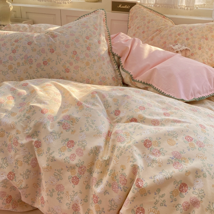 91家纺网 家纺一手货源 找家纺 浮光家居 2026新款全棉贝壳边纯棉单被套系列2 爱丽花园