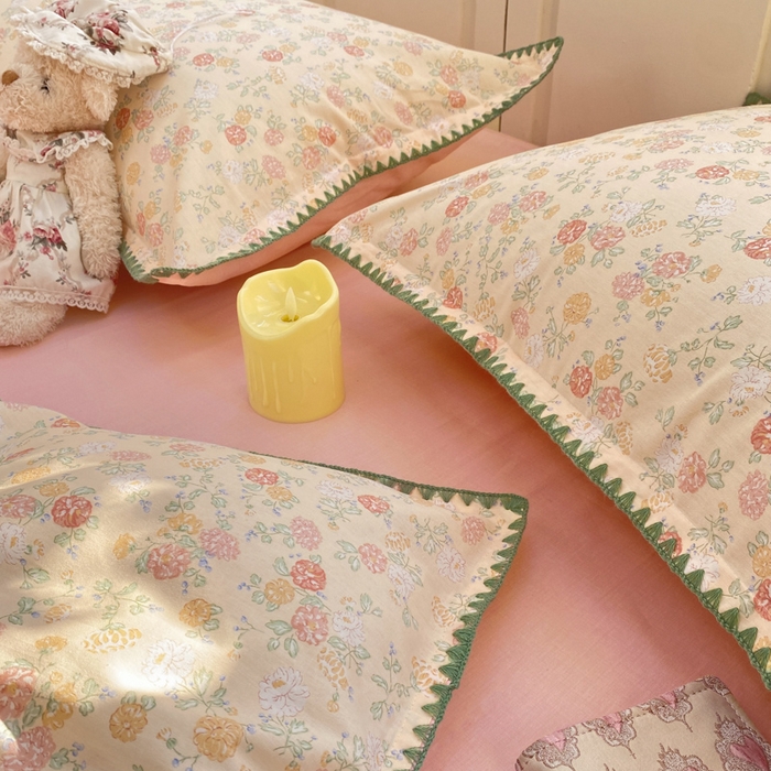 91家纺网 家纺一手货源 找家纺 浮光家居 2026新款全棉贝壳边纯棉单被套系列2 爱丽花园