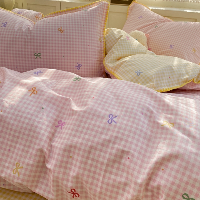 91家纺网 家纺一手货源 找家纺 浮光家居 2026新款全棉贝壳边纯棉单被套系列2 夏日恋格粉