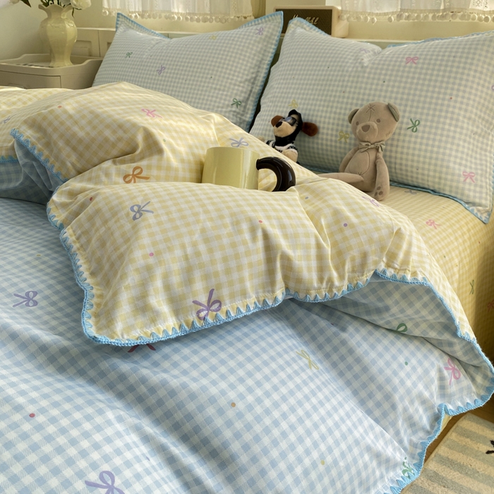 91家纺网 家纺一手货源 找家纺 浮光家居 2026新款全棉贝壳边纯棉单被套系列2 夏日恋格兰