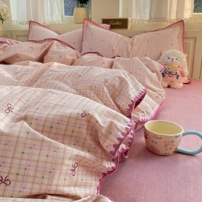 91家纺网 家纺一手货源 找家纺 浮光家居 2026新款全棉贝壳边纯棉单被套系列2 星慕