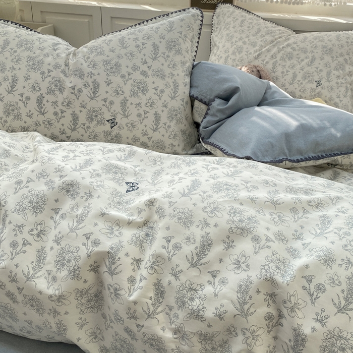 91家纺网 家纺一手货源 找家纺 浮光家居 2026新款全棉贝壳边纯棉单被套系列2 蝶恋花