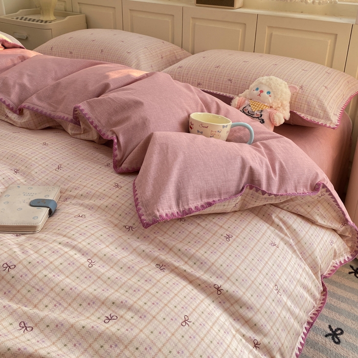 91家纺网 家纺一手货源 找家纺 浮光家居 2026新款全棉贝壳边纯棉单被套系列2 星慕