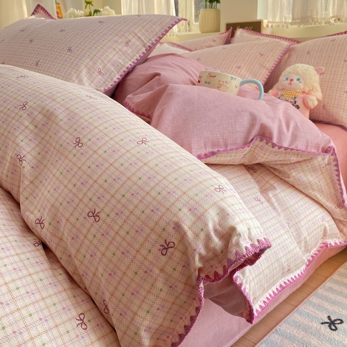 91家纺网 家纺一手货源 找家纺 浮光家居 2026新款全棉贝壳边纯棉单被套系列2 星慕