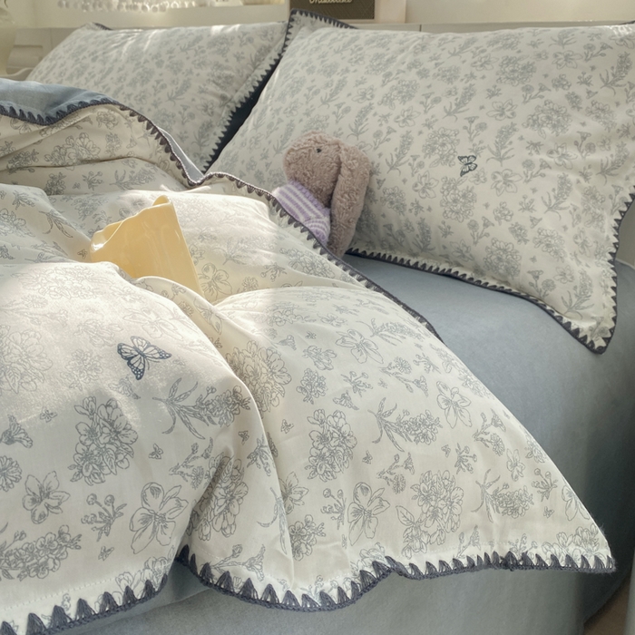 浮光家居 2026新款全棉贝壳边纯棉单被套系列2 蝶恋花