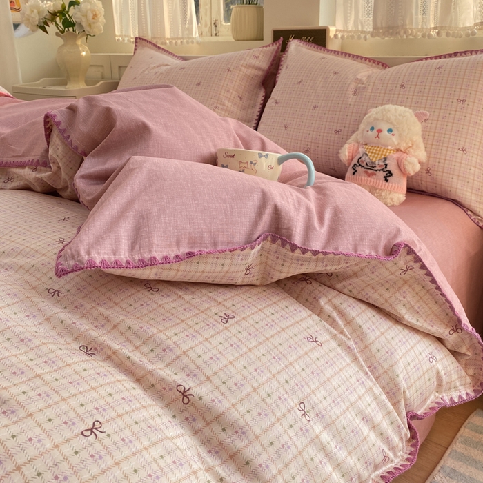 91家纺网 家纺一手货源 找家纺 浮光家居 2026新款全棉贝壳边纯棉单被套系列2 星慕