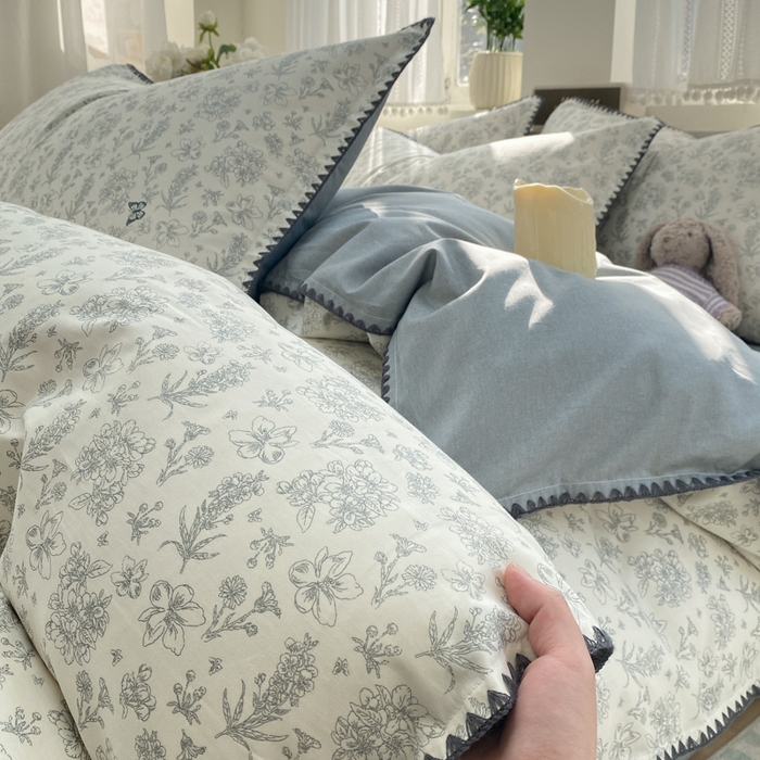 91家纺网 家纺一手货源 找家纺 浮光家居 2026新款全棉贝壳边纯棉单被套系列2 蝶恋花