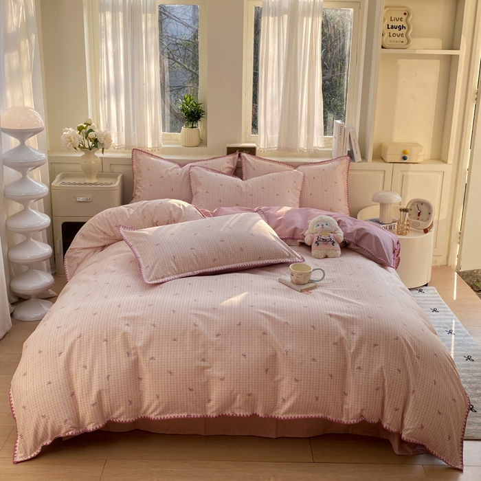 91家纺网 家纺一手货源 找家纺 浮光家居 2026新款全棉贝壳边纯棉单被套系列2 星慕