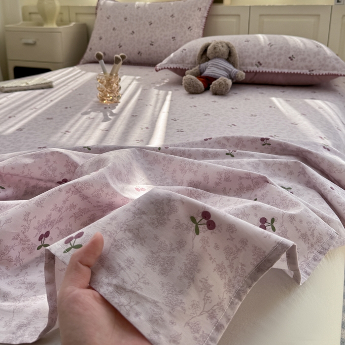 91家纺网 家纺一手货源 找家纺 浮光家居 2026新款全棉贝壳边纯棉单床单系列2 布歌紫