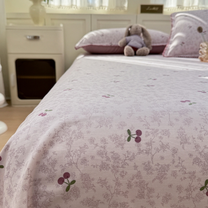 浮光家居 2026新款全棉贝壳边纯棉单床单系列2 布歌紫