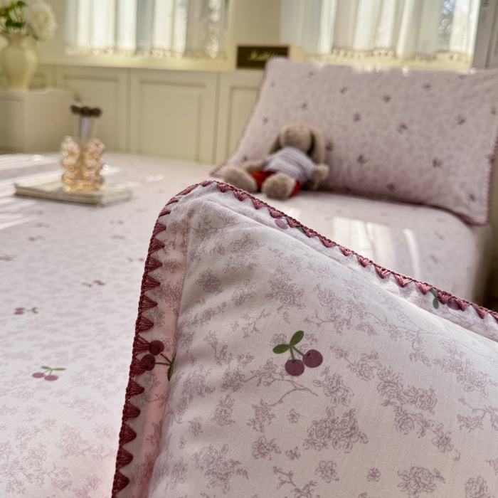 91家纺网 家纺一手货源 找家纺 浮光家居 2026新款全棉贝壳边纯棉单床单系列2 布歌紫