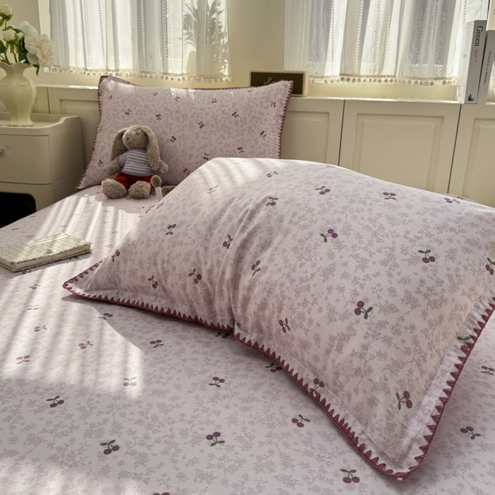 91家纺网 家纺一手货源 找家纺 浮光家居 2026新款全棉贝壳边纯棉单床单系列2 布歌紫