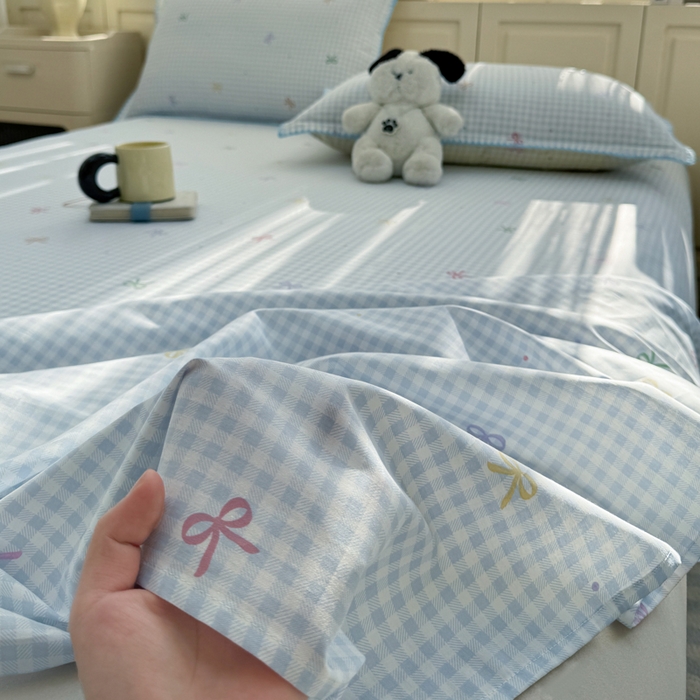 91家纺网 家纺一手货源 找家纺 浮光家居 2026新款全棉贝壳边纯棉单床单系列2 夏日恋格兰