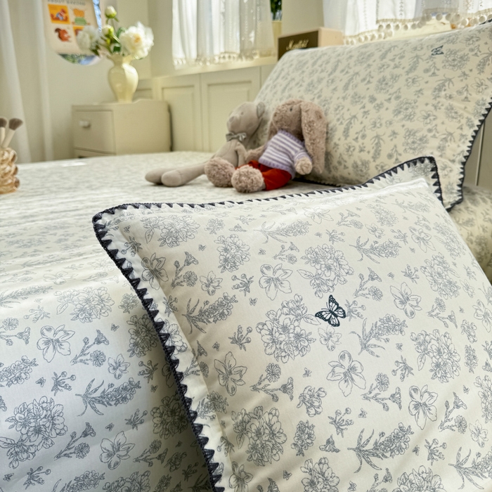 91家纺网 家纺一手货源 找家纺 浮光家居 2026新款全棉贝壳边纯棉单床单系列2 蝶恋花