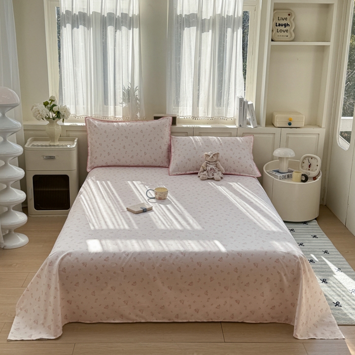 91家纺网 家纺一手货源 找家纺 浮光家居 2026新款全棉贝壳边纯棉单床单系列2 寻微