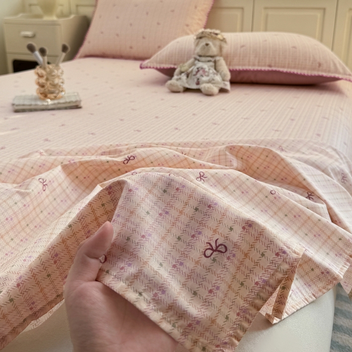 91家纺网 家纺一手货源 找家纺 浮光家居 2026新款全棉贝壳边纯棉单床单系列2 星慕