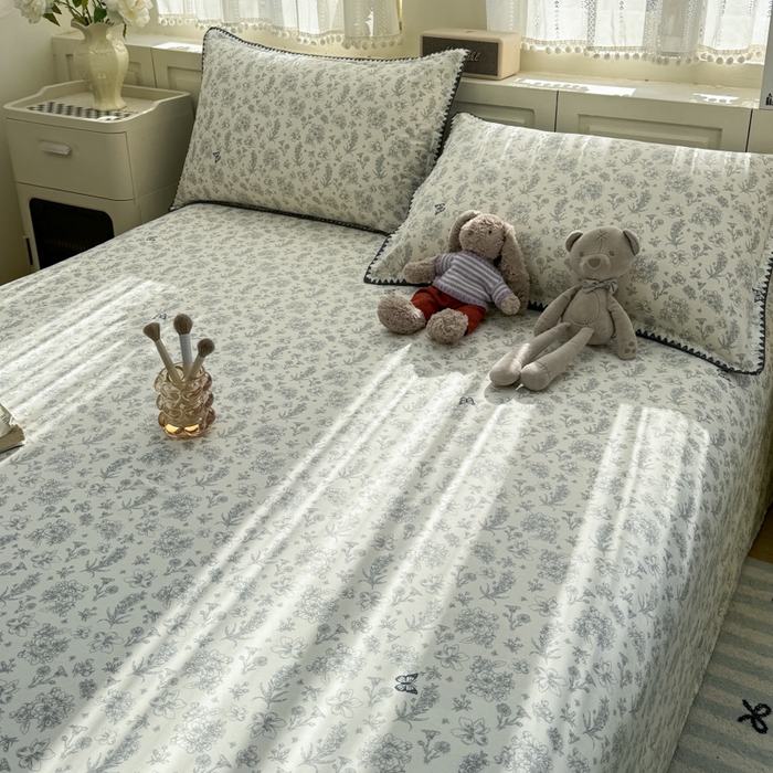 91家纺网 家纺一手货源 找家纺 浮光家居 2026新款全棉贝壳边纯棉单床单系列2 蝶恋花