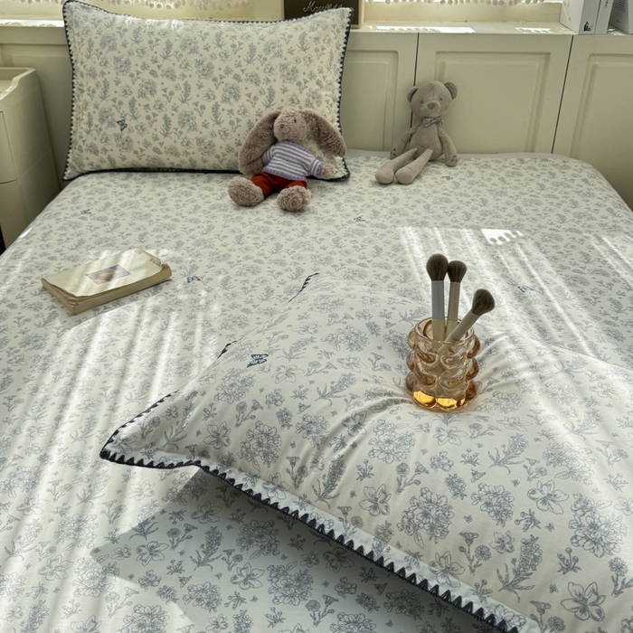 91家纺网 家纺一手货源 找家纺 浮光家居 2026新款全棉贝壳边纯棉单床单系列2 蝶恋花