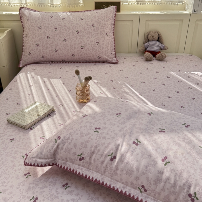 91家纺网 家纺一手货源 找家纺 浮光家居 2026新款全棉贝壳边纯棉单床单系列2 布歌紫