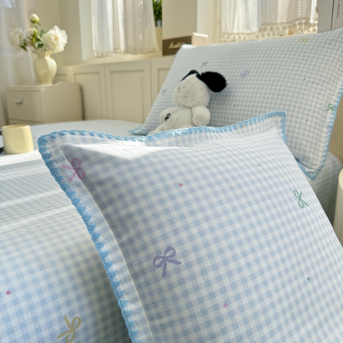 91家纺网 家纺一手货源 找家纺 浮光家居 2026新款全棉贝壳边纯棉单床单系列2 夏日恋格兰