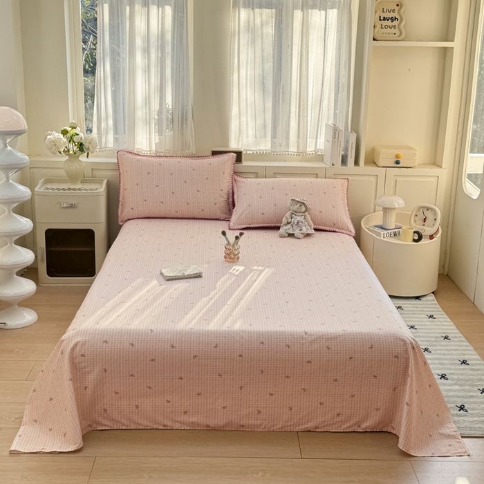 91家纺网 家纺一手货源 找家纺 浮光家居 2026新款全棉贝壳边纯棉单床单系列2 星慕