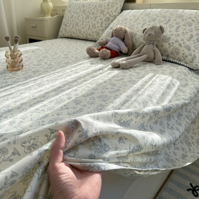 91家纺网 家纺一手货源 找家纺 浮光家居 2026新款全棉贝壳边纯棉单床单系列2 蝶恋花