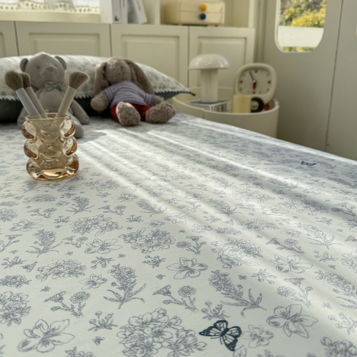 91家纺网 家纺一手货源 找家纺 浮光家居 2026新款全棉贝壳边纯棉单床单系列2 蝶恋花