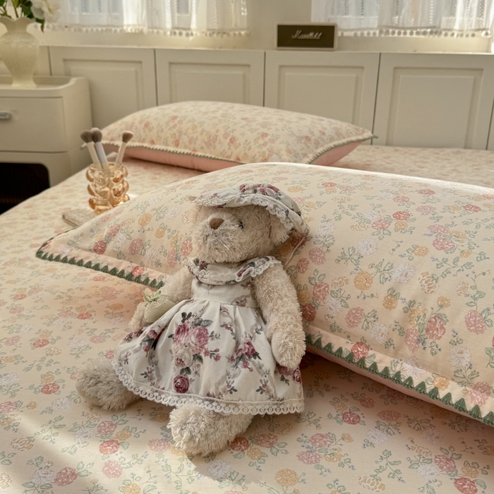 91家纺网 家纺一手货源 找家纺 浮光家居 2026新款全棉贝壳边纯棉单床单系列2 爱丽花园