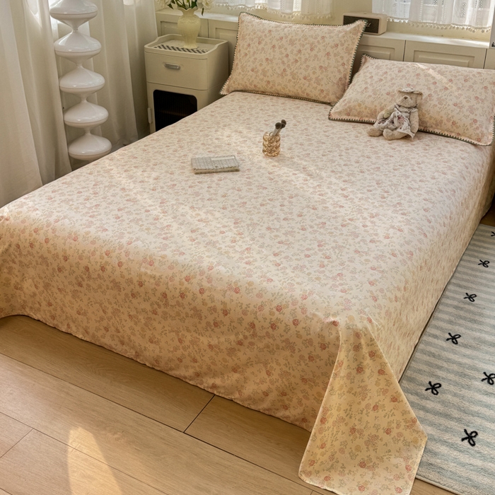 91家纺网 家纺一手货源 找家纺 浮光家居 2026新款全棉贝壳边纯棉单床单系列2 爱丽花园