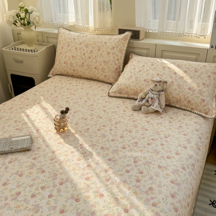 91家纺网 家纺一手货源 找家纺 浮光家居 2026新款全棉贝壳边纯棉单床单系列2 爱丽花园