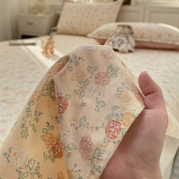 91家纺网 家纺一手货源 找家纺 浮光家居 2026新款全棉贝壳边纯棉单床单系列2 爱丽花园