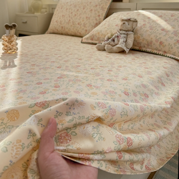 91家纺网 家纺一手货源 找家纺 浮光家居 2026新款全棉贝壳边纯棉单床单系列2 爱丽花园