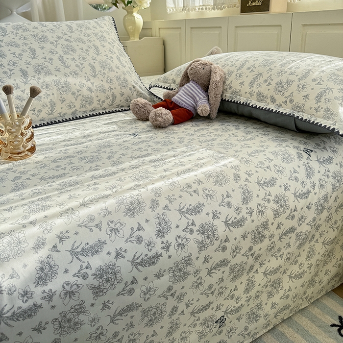 91家纺网 家纺一手货源 找家纺 浮光家居 2026新款全棉贝壳边纯棉单床单系列2 蝶恋花