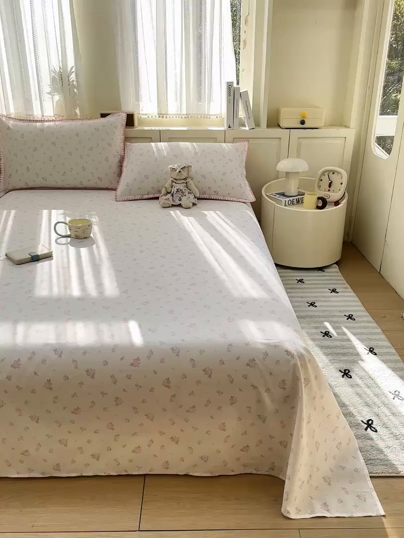 91家纺网 家纺一手货源 找家纺 浮光家居 2026新款全棉贝壳边纯棉单床单系列2 寻微