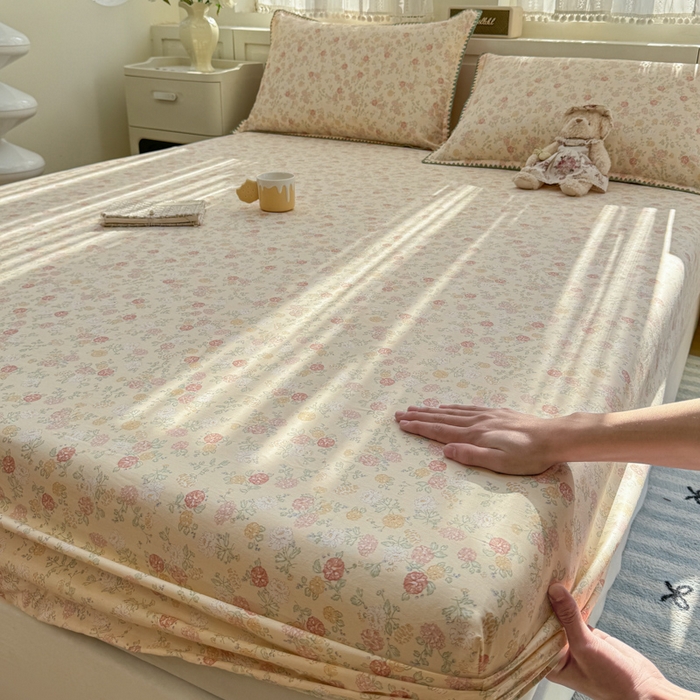 91家纺网 家纺一手货源 找家纺 浮光家居 2026新款全棉贝壳边纯棉单床笠系列2 爱丽花园