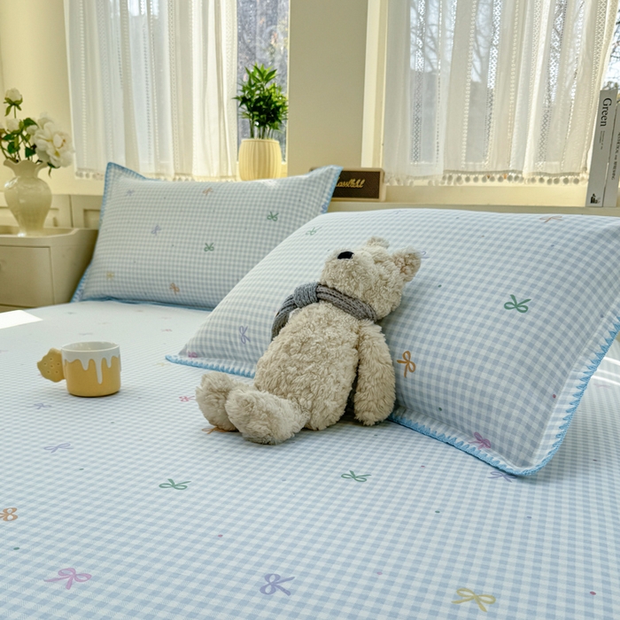 91家纺网 家纺一手货源 找家纺 浮光家居 2026新款全棉贝壳边纯棉单床笠系列2 夏日恋格兰