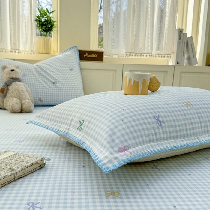 91家纺网 家纺一手货源 找家纺 浮光家居 2026新款全棉贝壳边纯棉单床笠系列2 夏日恋格兰