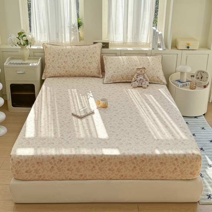 91家纺网 家纺一手货源 找家纺 浮光家居 2026新款全棉贝壳边纯棉单床笠系列2 爱丽花园