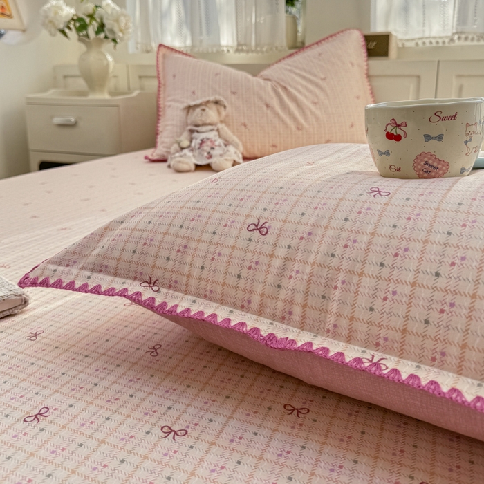 91家纺网 家纺一手货源 找家纺 浮光家居 2026新款全棉贝壳边纯棉单床笠系列2 星慕