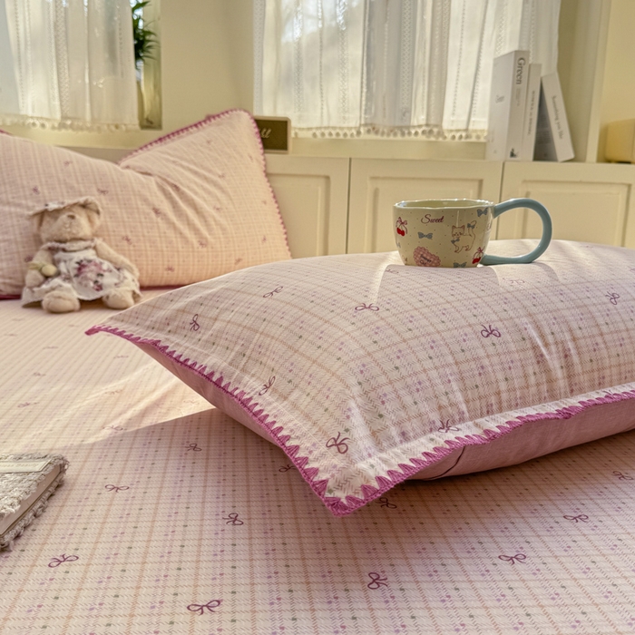 91家纺网 家纺一手货源 找家纺 浮光家居 2026新款全棉贝壳边纯棉单床笠系列2 星慕