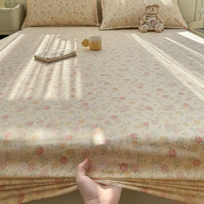 91家纺网 家纺一手货源 找家纺 浮光家居 2026新款全棉贝壳边纯棉单床笠系列2 爱丽花园