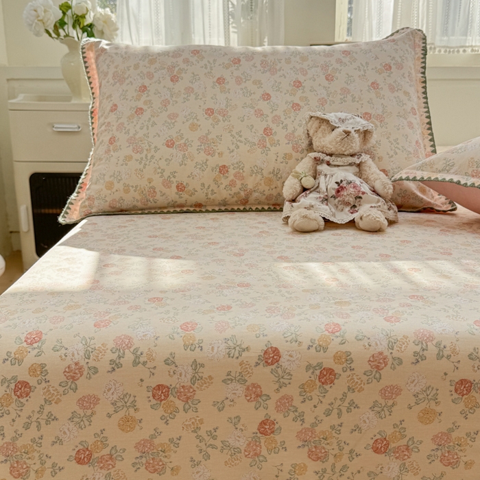 91家纺网 家纺一手货源 找家纺 浮光家居 2026新款全棉贝壳边纯棉单床笠系列2 爱丽花园