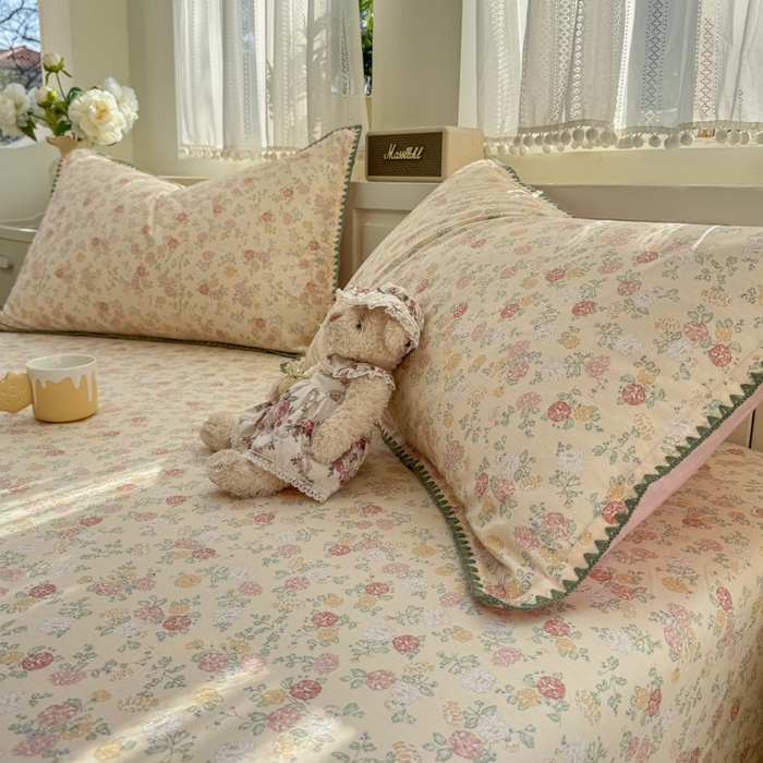 91家纺网 家纺一手货源 找家纺 浮光家居 2026新款全棉贝壳边纯棉单床笠系列2 爱丽花园