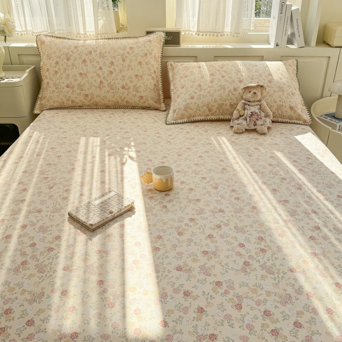 91家纺网 家纺一手货源 找家纺 浮光家居 2026新款全棉贝壳边纯棉单床笠系列2 爱丽花园